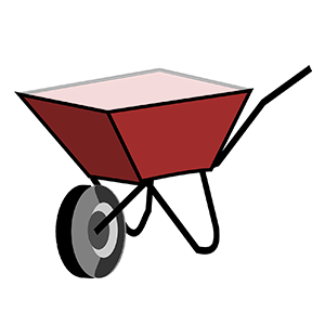 An image of a wheelbarrow