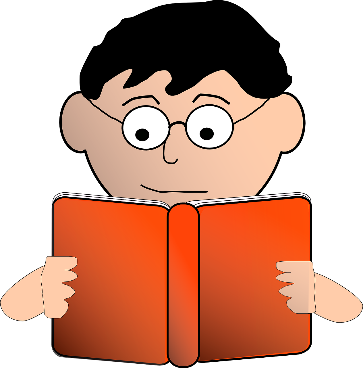 A boy reading a book