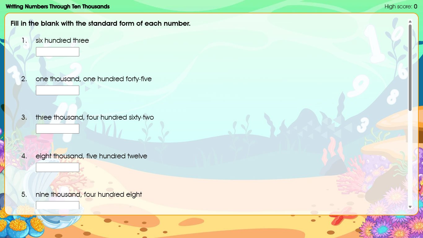 Writing Numbers Through Ten Thousands - Abiva Digital
